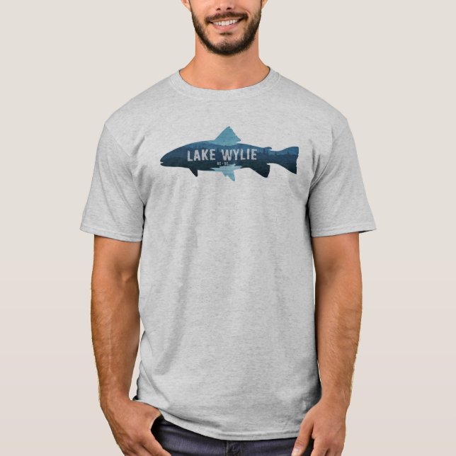 Lake Wylie North Carolina South Carolina Fish T-Shirt (Front)