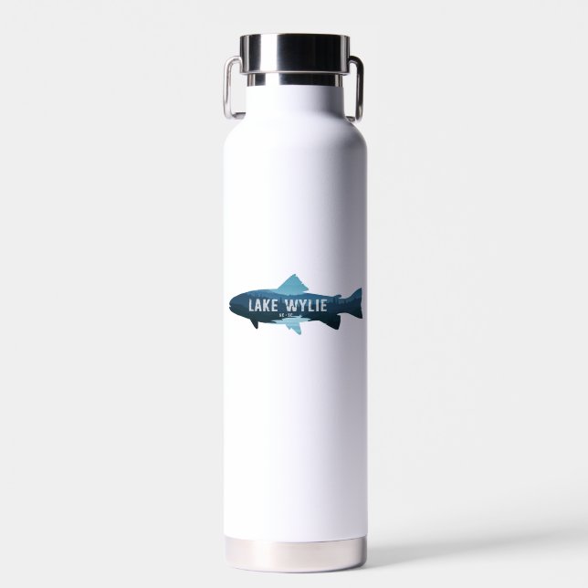 Lake Wylie North Carolina South Carolina Fish Water Bottle (Front)