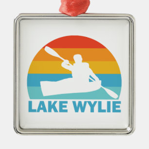Lake Wylie North Carolina South Carolina Kayak Metal Ornament