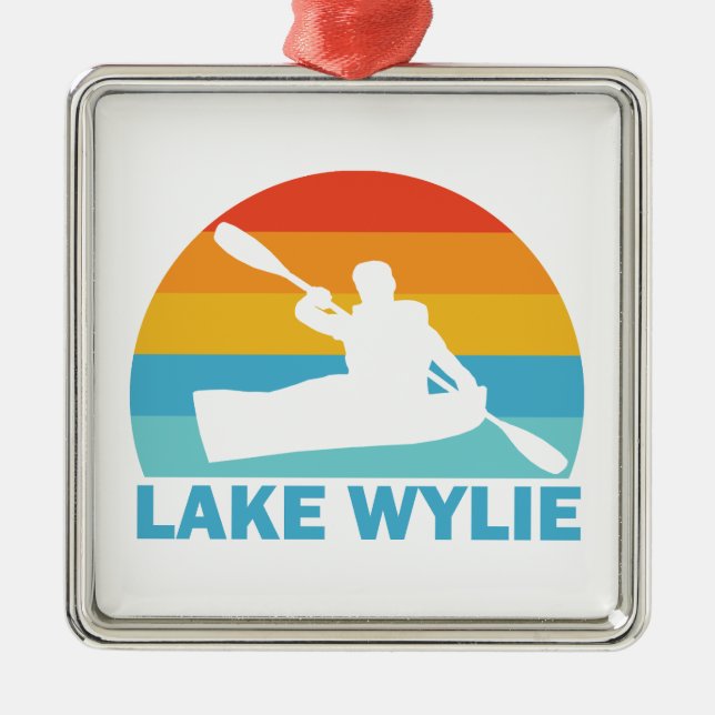 Lake Wylie North Carolina South Carolina Kayak Metal Ornament (Front)