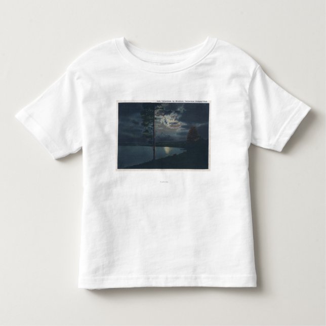 Lake Yellowstone, WYView of Lake by Moonlight Toddler T-Shirt (Front)