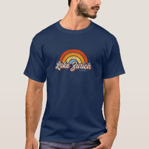 Lake Zurich Illinois IL Vintage Rainbow Retro 70S T-Shirt