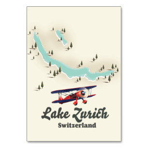 lake Zurich Switzerland map Table Number