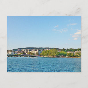 Lake Zurich, view to the Bellewue bridge Postcard