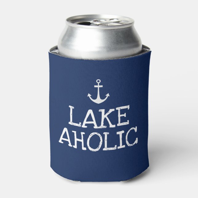 Lakeaholic Can Cooler | Navy (Can Front)