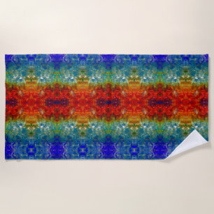 Lakefront Jelly Gouache Art Beach Towel