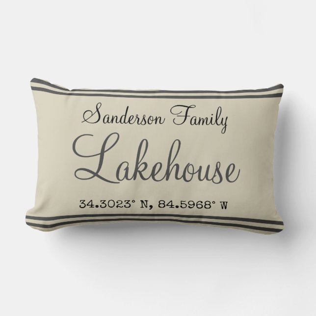lakehouse Family name  Lumbar Pillow (Front)