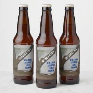 Lakehouse Family Reunion Lake Vacation Rustic Beer Bottle Label