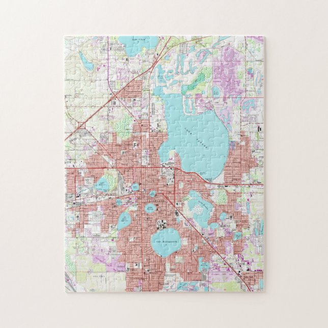 Lakeland Florida Map (1975) Jigsaw Puzzle (Vertical)