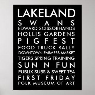 Lakeland history 16x20 white text poster