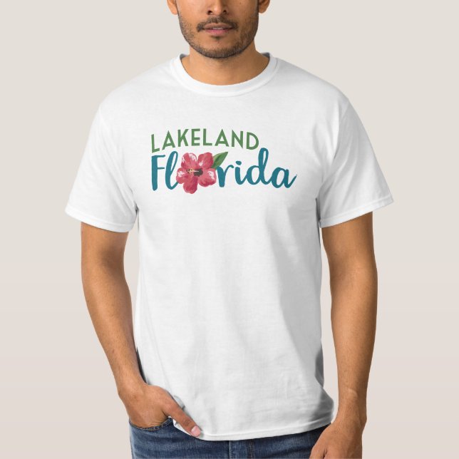 Lakeland T-shirt - Florida Hibiscus Flower (Front)