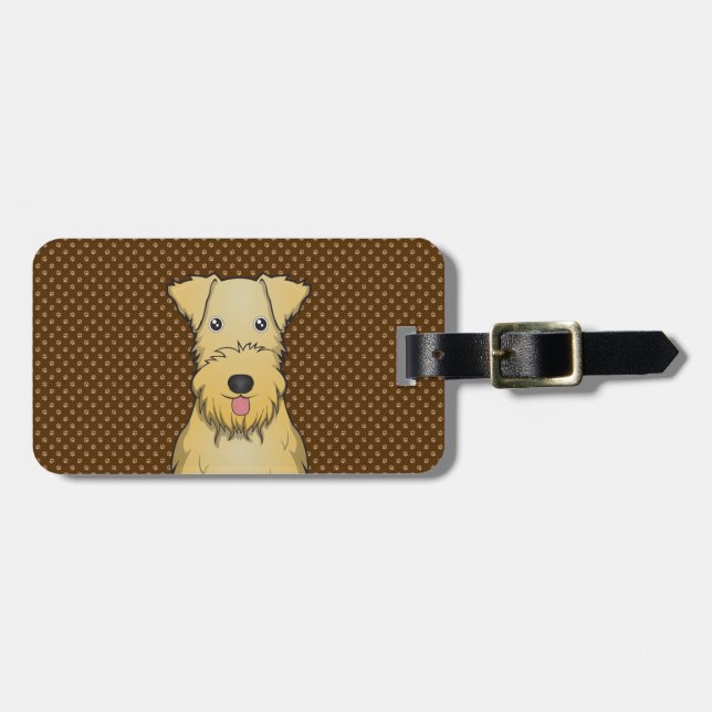 Lakeland Terrier Cartoon Paws Luggage Tag (Front Horizontal)