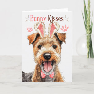 Lakeland Terrier Dog Bunny Ears for Easter Holiday Card