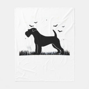 Lakeland Terrier Dog � Halloween Moon Silhouette C Fleece Blanket