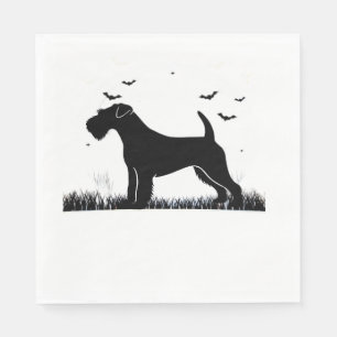 Lakeland Terrier Dog � Halloween Moon Silhouette C Napkin