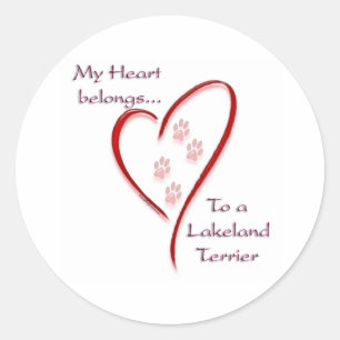 Lakeland Terrier Heart Belongs Classic Round Sticker