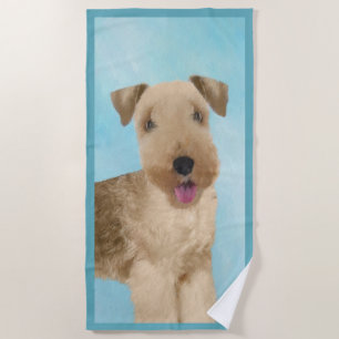 Lakeland Terrier Painting - Cute Original Dog Art Beach Towel