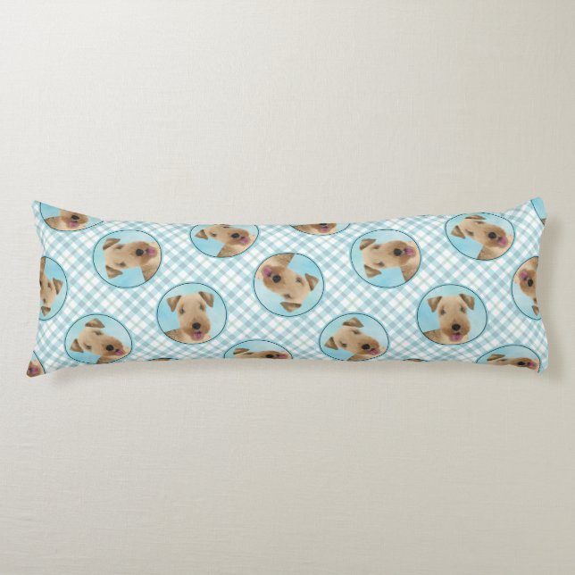 Lakeland Terrier Painting Cute Original Dog Art Body Cushion (Front)
