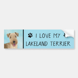 Lakeland Terrier Painting - Cute Original Dog Art Bumper Sticker