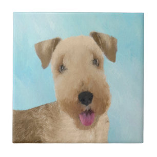 Lakeland Terrier Painting - Cute Original Dog Art Ceramic Tile