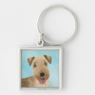 Lakeland Terrier Painting - Cute Original Dog Art Key Ring