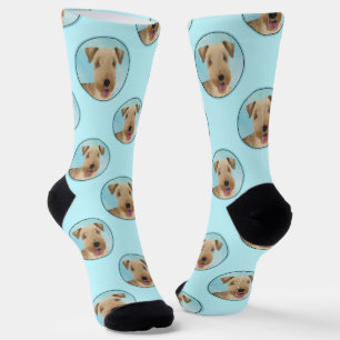 Lakeland Terrier Painting Cute Original Dog Art Socks
