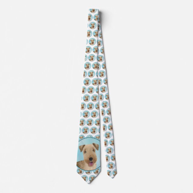 Lakeland Terrier Painting - Cute Original Dog Art Tie (Front)