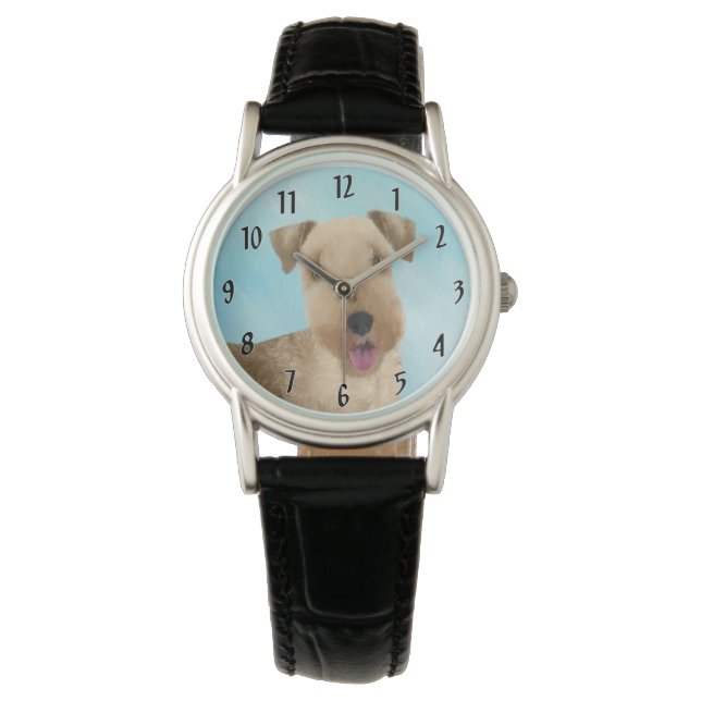 Lakeland Terrier Painting - Cute Original Dog Art Watch (Front)