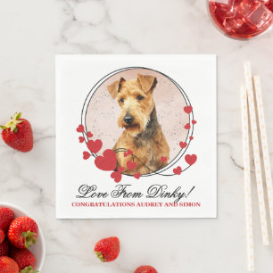 Lakeland Terrier Red Heart Frame Dog Photo Napkin