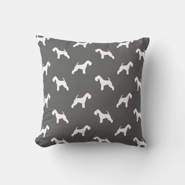 Lakeland Terrier Silhouettes Pattern Cushion (Front)
