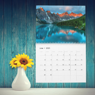 Lakes Forest Mountain Landscape Any Year Calendar