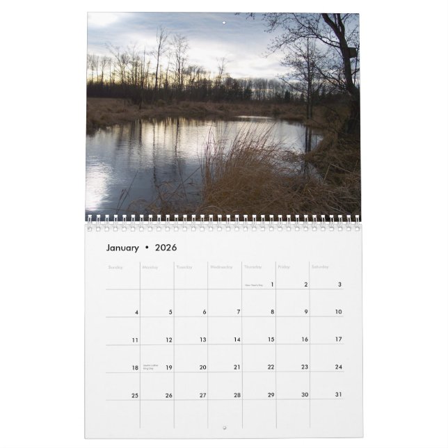 Lakes, Rivers, Ponds in the Pacific Northwest Calendar (Jan 2026)