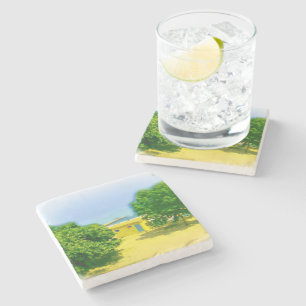 Lakeshores of Chicago Beach Stone Coaster