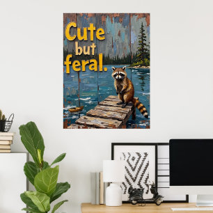 Lakeside Bandit: A Racoon's View Poster