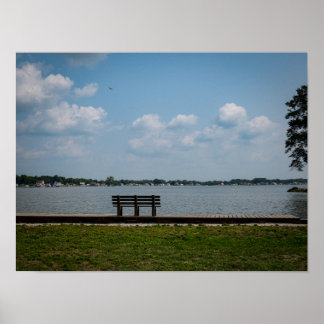Lakeside Bench Poster