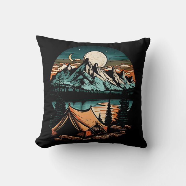 Lakeside Camping Adventure Cushion (Front)