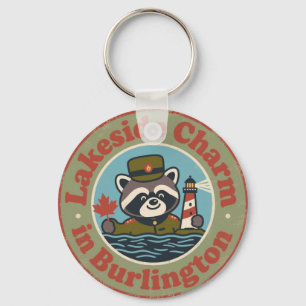 Lakeside Charm in Burlington Funny Racoon Key Ring