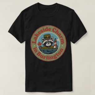 Lakeside Charm in Burlington Funny Racoon T-Shirt