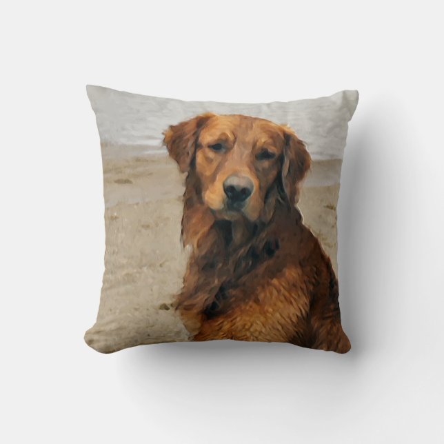 Lakeside Golden Retriever Art Gifts Cushion (Front)