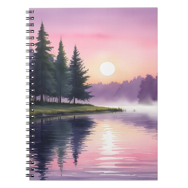 Lakeside Morning Mist Notebook (Front)