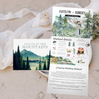 Lakeside Mountain Camping | Illustrated Wedding