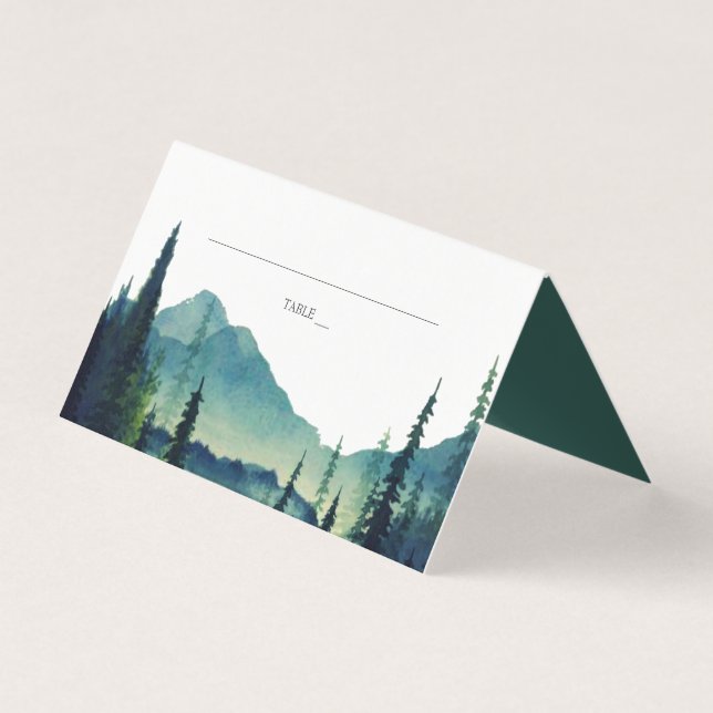 Lakeside Mountain Forest Wedding Place Business Card (Front)