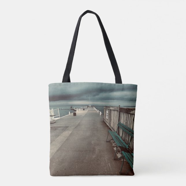 Lakeside Pier Photography Tote Bag (Back)