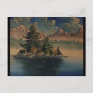 Lakeside Tranquillity Painting Postcard