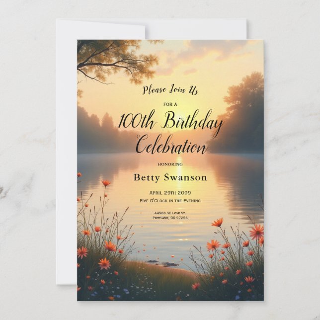 Lakeside Twilight Whispers by the Water Invitation (Front)