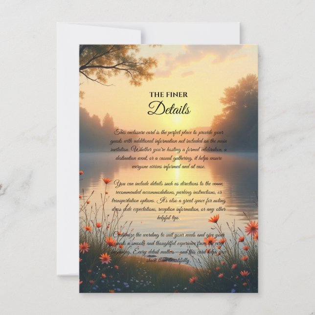 Lakeside Twilight Whispers by the Water Invitation (Front)