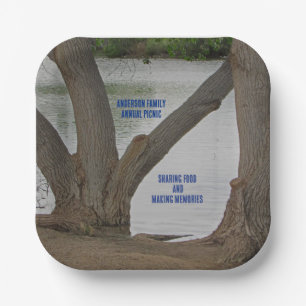 Lakeside View Family Picnic Outdoor Gathering Paper Plate