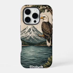 Lakeside Vigil: Eagle and Peak iPhone 16 Pro Case