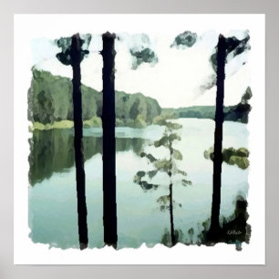 Lakeview Abstract Poster