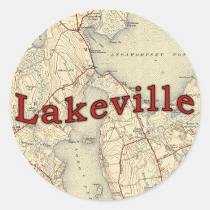 Lakeville Massachusetts Old Map Classic Round Sticker